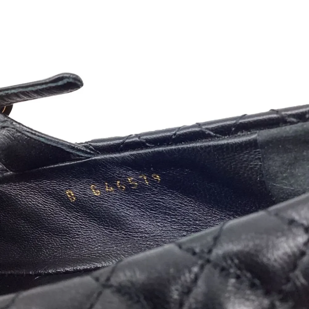 Chanel CC Cap-Toe Quilted Mary Jane Ballet Flats in Black Leather